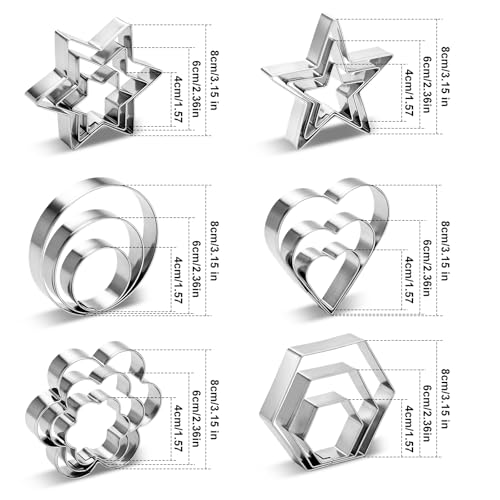 Kukingdom Stainless Steel Cookie Cutter Set - 18 Piece Variety Pack