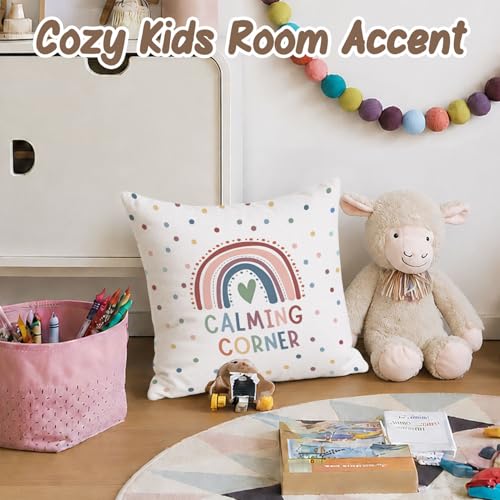 Calm Down Corner Pillow Cover 18x18 - Counseling Office Decor for Students