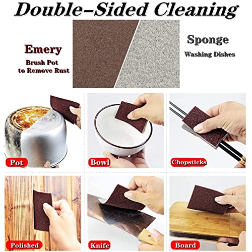 Nano Carborundum Sponge 5-Pack for Kitchen & Pot Cleaning - Rust & Stain Remover