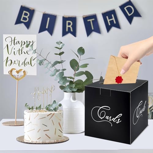 Black and White Card Box for Weddings, Birthdays & Parties
