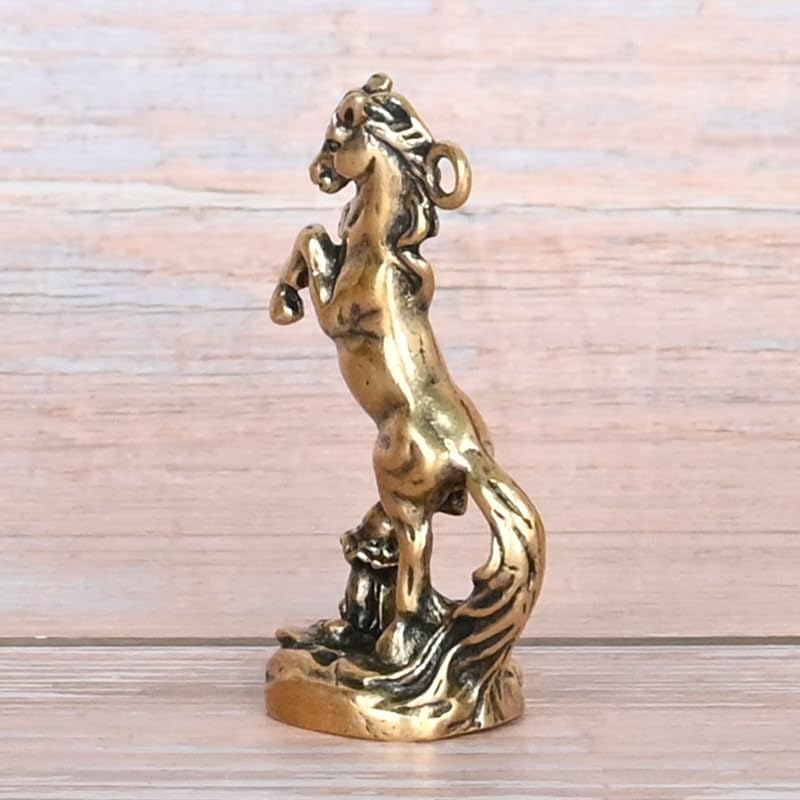 2pcs Handcrafted Brass Horse Key Pendant Ornaments for Home Decor