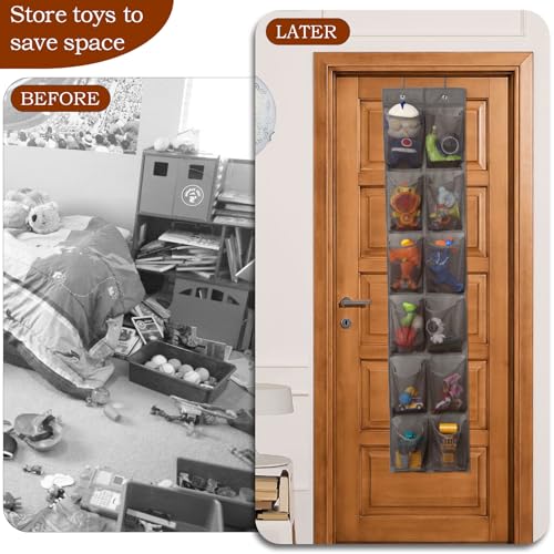 GOMAJI Over The Door Shoe Organizer with 12 Large Pockets