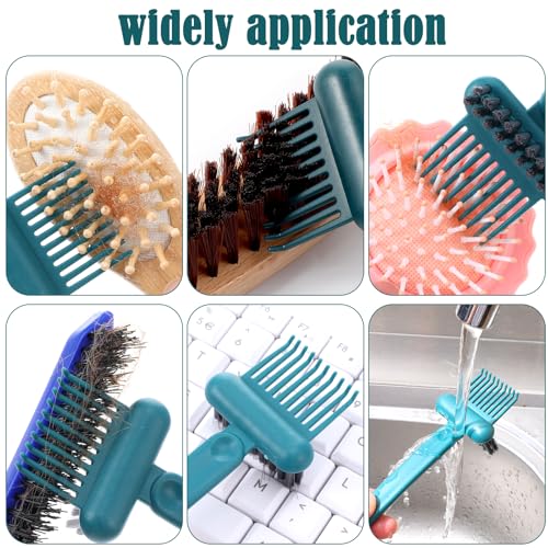 Qianyu 2-in-1 Hair Brush Cleaner Tool - Portable Comb Cleaner & Remover (Green)