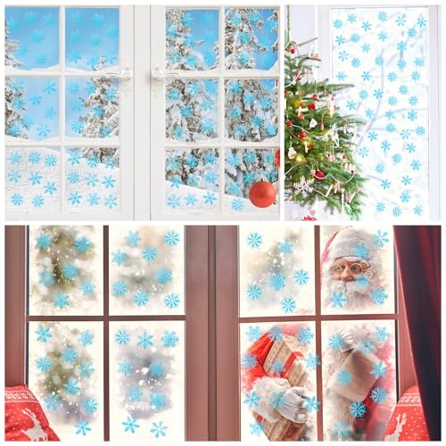 500 Pcs Snowflake Envelope Seals & Christmas Stickers Blue