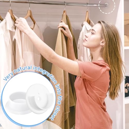 4Pcs White Closet Rod Holders - Heavy Duty Plastic Support Brackets