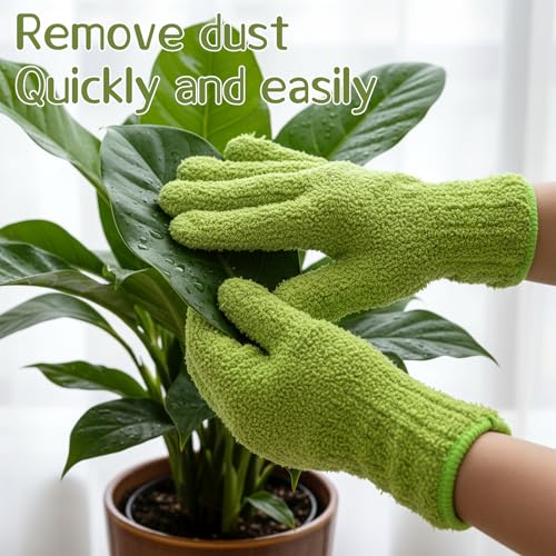 Microfiber Dusting Gloves for Houseplants - Reusable & Washable