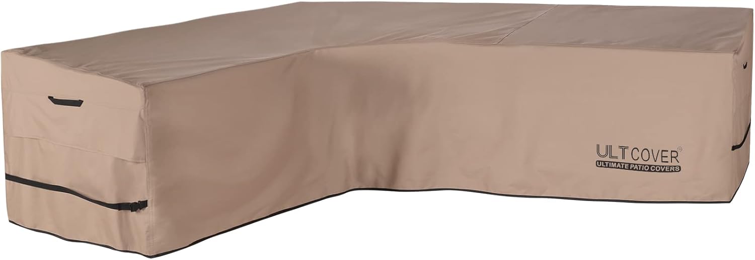ULTCOVER Waterproof Patio L-Shaped Sofa Cover - Fits 6-Seater Outdoor Sectional, 85”W x 110”L