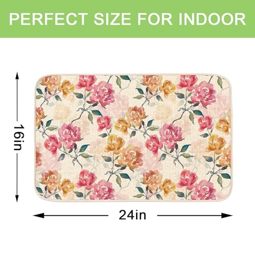MATIRUG Floral Doormat, Spring-3 Pattern 1'4" x 2', Nonslip Washable Entry Rug