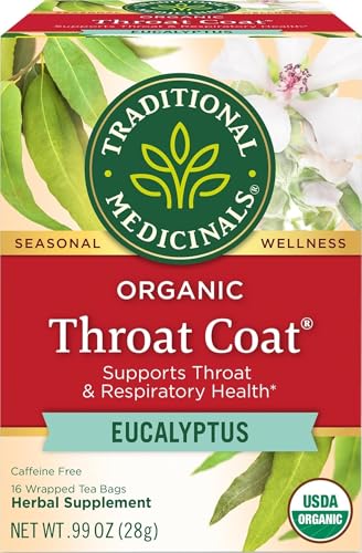 Organic Throat Coat Herbal Tea with Eucalyptus | 16 Bags