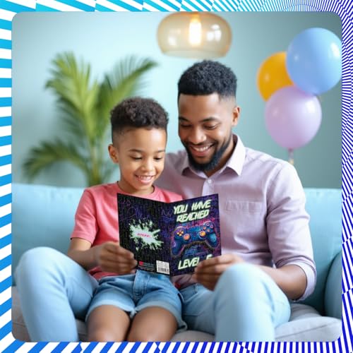 6th Birthday Card for Boys & Girls - Neon Video Gamer Design