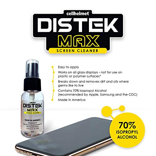 cellhelmet DISTEK Max Screen Cleaner - 70% Alcohol, 1 Fl Oz Travel Size