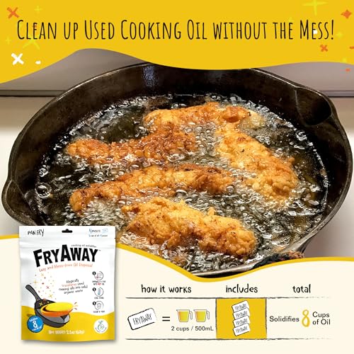 FryAway Pan Fry Oil Solidifier - 1 Packet, Easy Cooking Grease Disposal