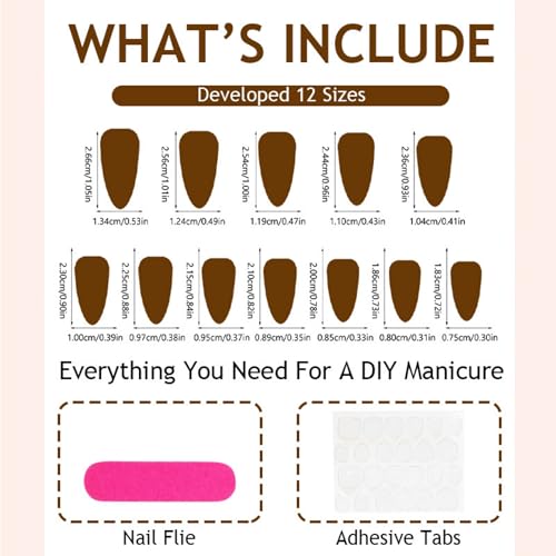 Octoswave Medium Almond Press on Nails French Artificial Fake Nails with Leopard and Rhinestones Charms 24pcs