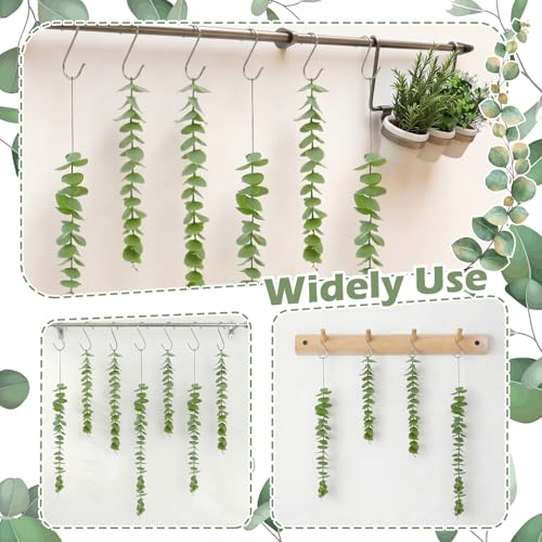 12 Pcs Eucalyptus Shower Curtain Hooks - Spring Decor Rings