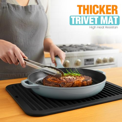 Silicone Trivets for Hot Pots and Pans - 12x9 Inch Non-Slip Mat