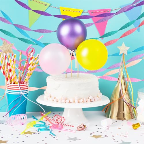 Pastel Crepe Paper Streamers 8-Pack, Pink Purple Blue Party Decorations
