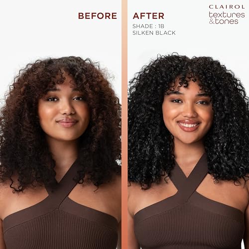 Clairol Textures & Tones Permanent Hair Dye, 1B Silken Black