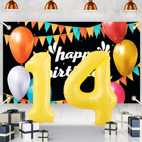 40 Inch Yellow Number 7 Foil Balloon for Birthday & Celebrations