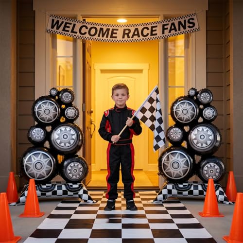 3.5FT Tire Balloon - Self Standing Race Car Birthday Decor (1 PCS)