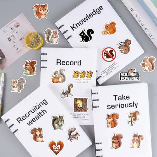 50 Pack Cute Red Squirrel Wall Decals for Kids' Rooms
