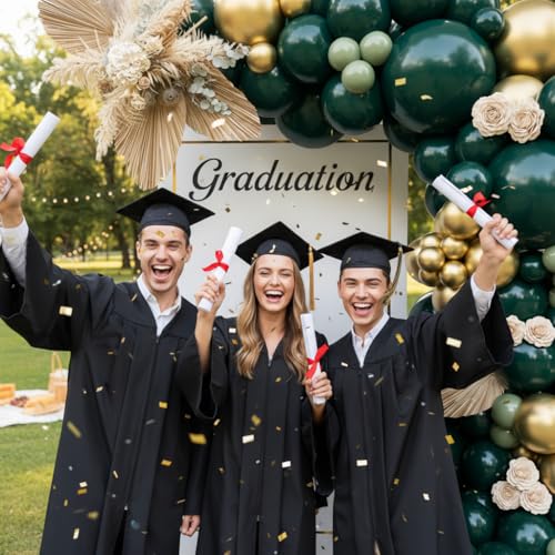 Emerald Green Balloon Garland Kit - 130pcs Dark Green & Gold