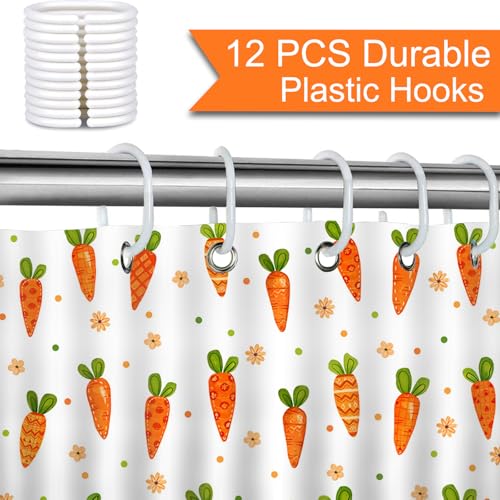 Easter Carrot Shower Curtain 72"x72" Waterproof with Hooks