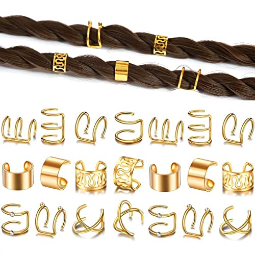 Rhinestone Dreadlock Hair Beads and Braiding Jewelry Clips - 12 Pack