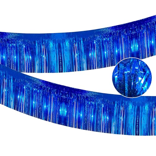 Glitter Royal Blue Fringe Garland - 2 Pack 10ft Party Decoration