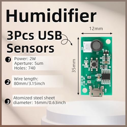 3Pcs USB Humidifier Atomizer Module Circuit Board DIY Mist Maker Kit