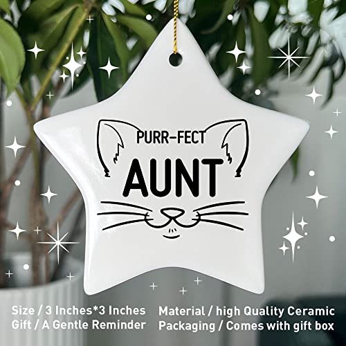 Christmas Ornament Gift for Aunt - Purr-FECT Aunt Keepsake from Niece Nephew I Variation I