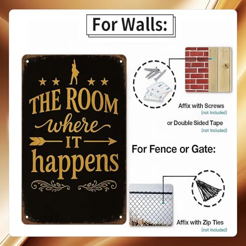 Hamilton The Room Where It Happens Tin Sign 8x12 Metal Wall Decor