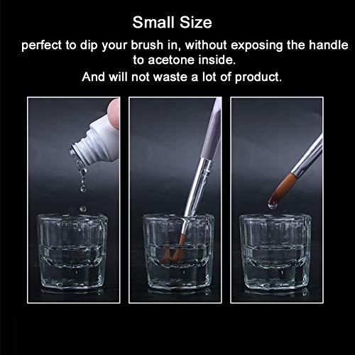 Bulex Clear Glass Dappen Dish for Nails 2 Pack - Acrylic Liquid Powder Cup