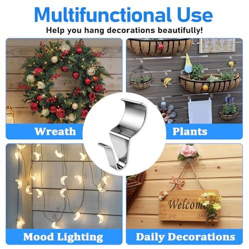 Heavy-Duty Vinyl Siding Hooks - Stainless Steel Wall Clips for Outdoor Decoration