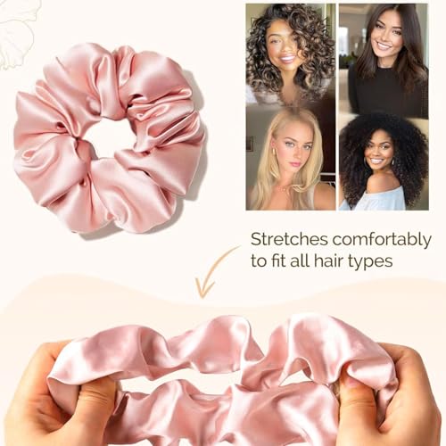 Satin Silk Hair Scrunchies 20 Pack - Soft Elastic Ponytail Holders