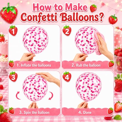 30pc Strawberry Balloon Arch Kit - Pink and Red Birthday Party Decorations
