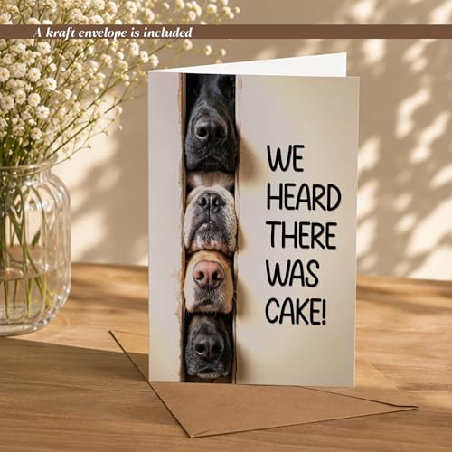 Funny Dogs Birthday Card - Brown | Greeting Card with Envelope