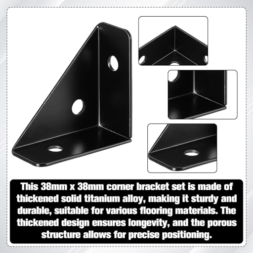 10PCS Black Triangle Corner Brackets for Shelving and Furniture