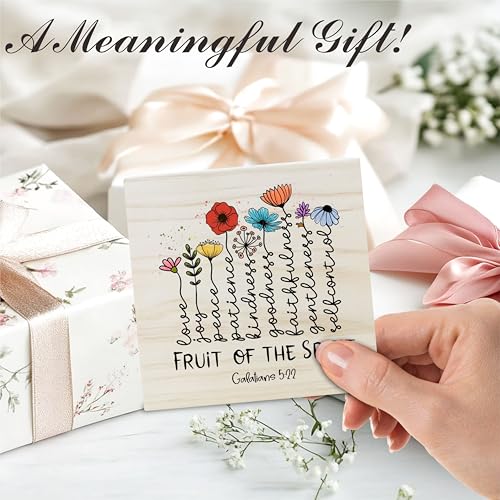 Inspirational Wooden Block Sign - Watercolor Flowers 5x5