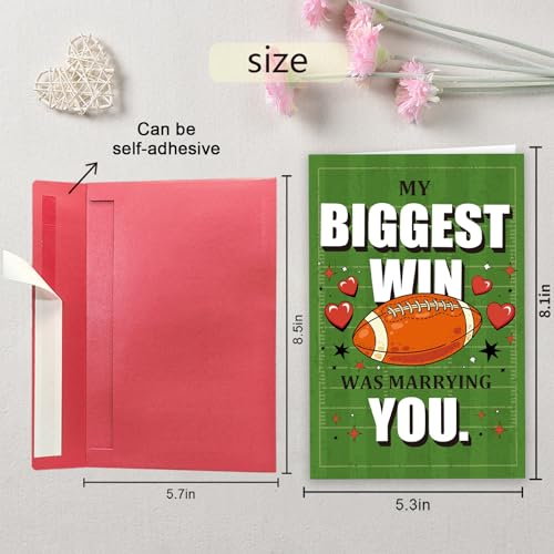 Football Valentine's Day Card for Husband or Wife - Funny Love Note
