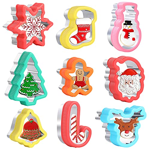 Christmas Cookie Cutters Mold Set - 9-Piece Baking & Decoration Tools