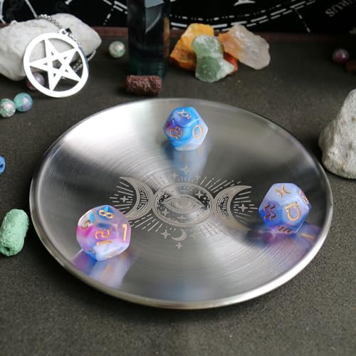 Triple Moon Stainless Steel Offering Bowl - 5.5 Inch Altar Ritual Plate