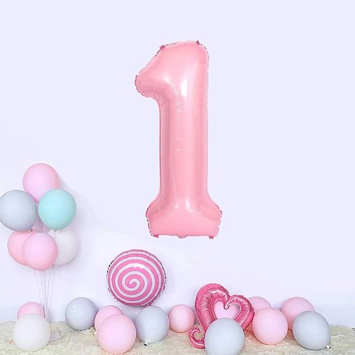 JANOU 40-Inch Pink Helium Foil Balloon - Perfect for 1st Birthday & Baby Shower Decorations