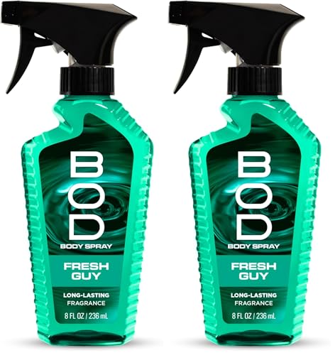 BOD man Fresh Guy Fragrance Body Spray for Men, 8 oz (Pack of 2)