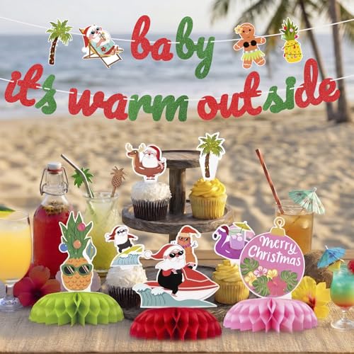Christmas in July Banner – Tropical Beach Party Decor