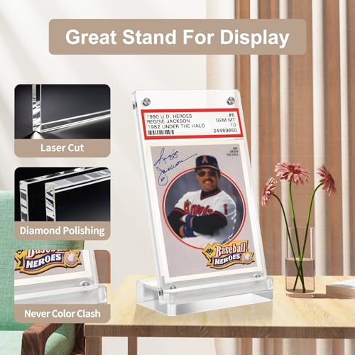 Boloyo Magnetic Acrylic Card Display Stand - Clear 1-Slot Frame Holder