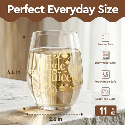 Funny Christmas Wine Glass 11 oz - Corks Are for Quitters Holiday Drinkware