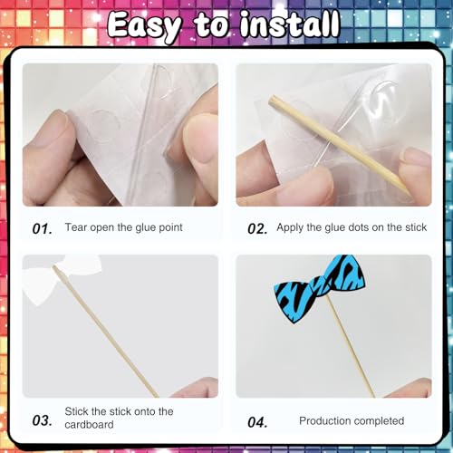 70s Party Decorations Photo Booth Props Kit - 42 Pieces