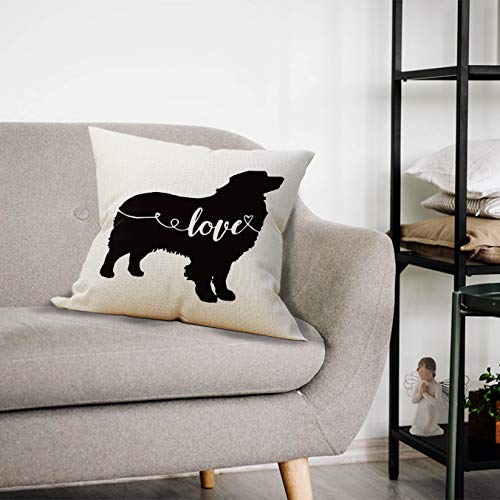 Australian Shepherd Pillow Cover 18x18 - Linen Cushion for Home Decor