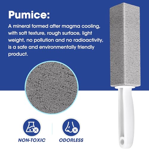 AZEN 5 Pack Pumice Stones with Handle - Toilet, Sink & Grill Cleaner