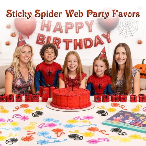 24 Pcs Sticky Spider Web Hands - Fun Kids Party Favors & Prize Box Toys
